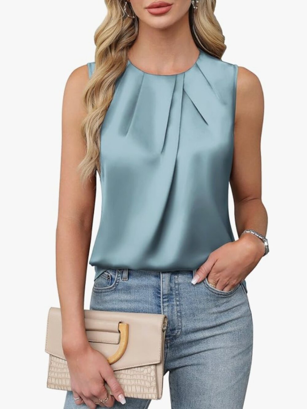 Blooming Jelly Satin Blouse Top - Size Large
